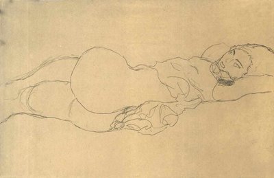Reclining Half-Nude by Gustav Klimt